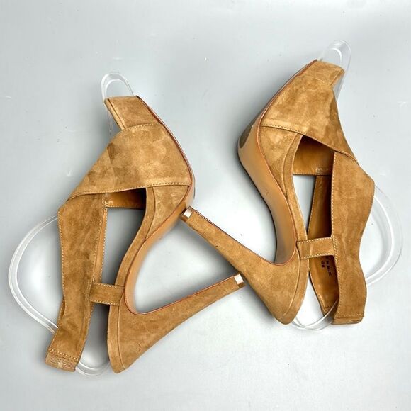 DIANE VON FURSTENBERG Zia Camel
Suede Slingback Platform Sandals Heels US 8 - Picture 5 of 16